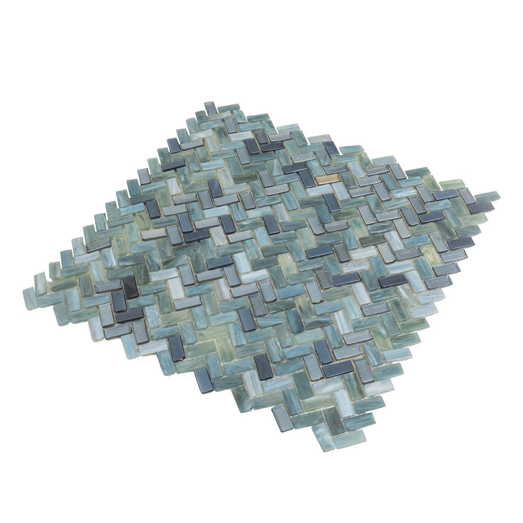 Gray and Brown 12 x 12 Glossy Glass Mosaic Tile