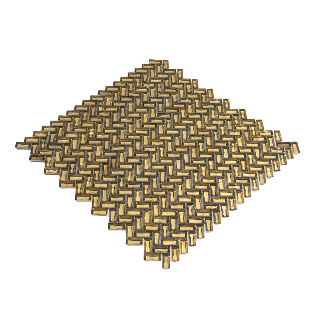 Gold 12 x 12 Glossy Glass Mosaic Tile