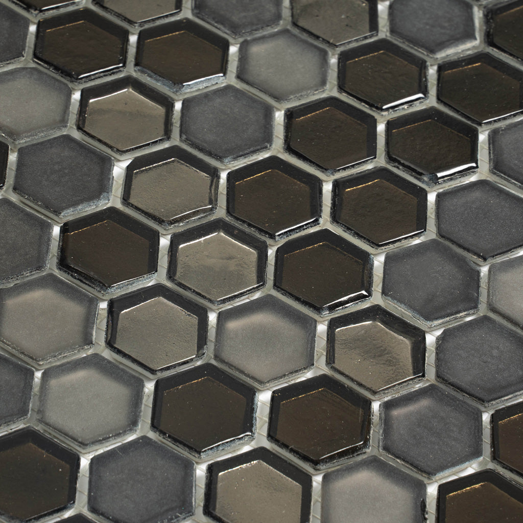 Gray 11 x 11 Glossy, Matte Glass Mosaic Tile