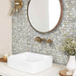 Gray and White 11 x 11 Glossy, Matte Glass, Ceramic Mosaic Tile