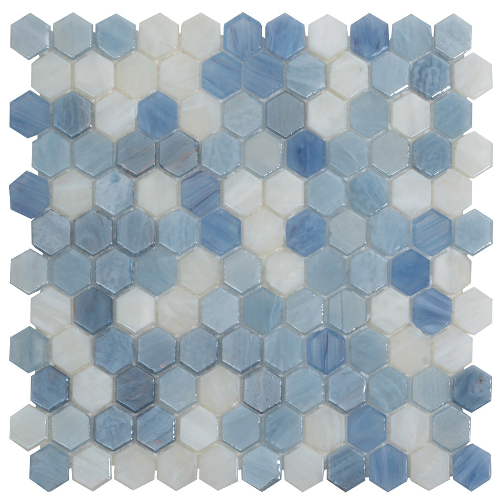 Light Blue 11 x 11 Glossy Glass Mosaic Tile