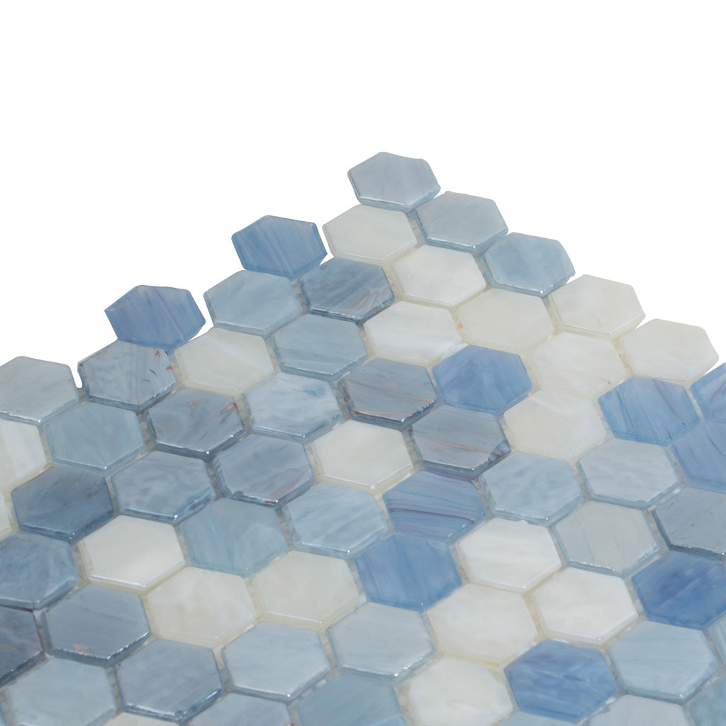 Light Blue 11 x 11 Glossy Glass Mosaic Tile