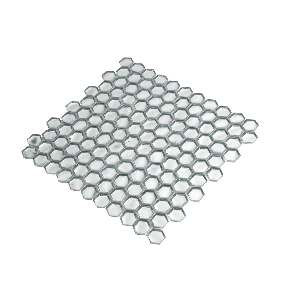 Silver 11 x 11 Glossy Glass Mosaic Tile