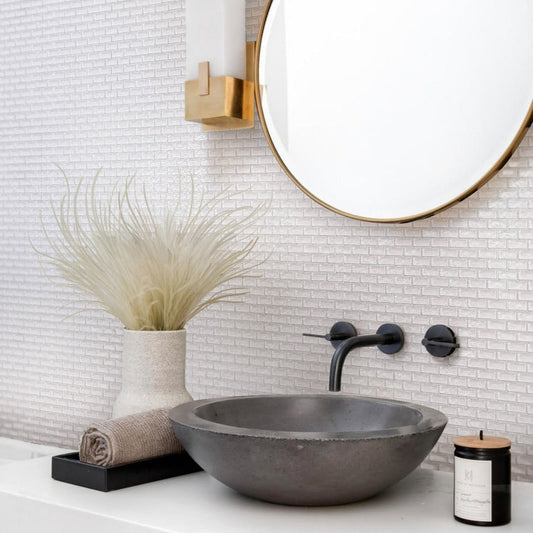 Pearl Beige 11 x 11 Glossy, Matte Glass Mosaic Tile - Sample