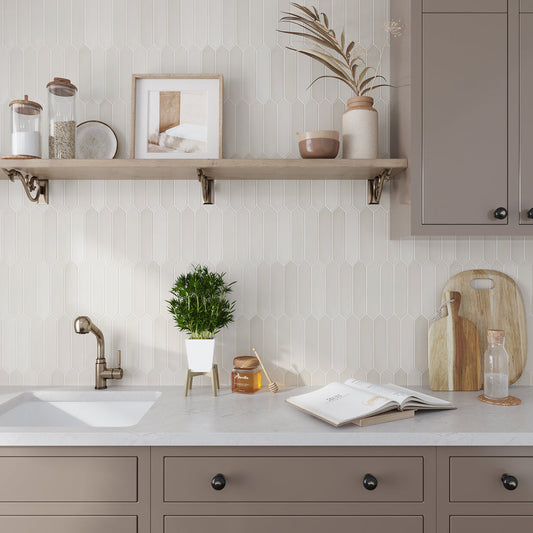 Beige 2 x 10 Matte Ceramic Picket Tile - Sample