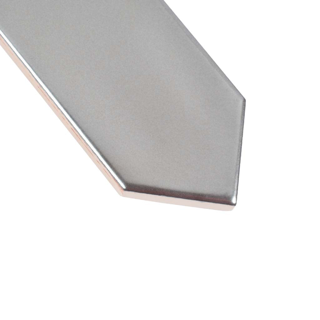 Metallic Silver 2 x 10 Glossy Ceramic Picket Tile