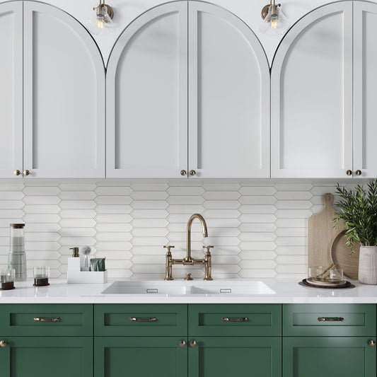 Cotton White 2 x 10 Matte Ceramic Picket Tile - Sample