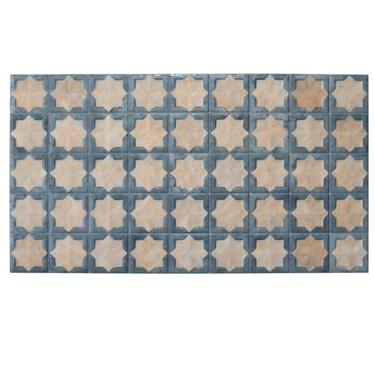 Stone Blue and Beige 12 x 22 Matte and Glossy Porcelain Large Tile