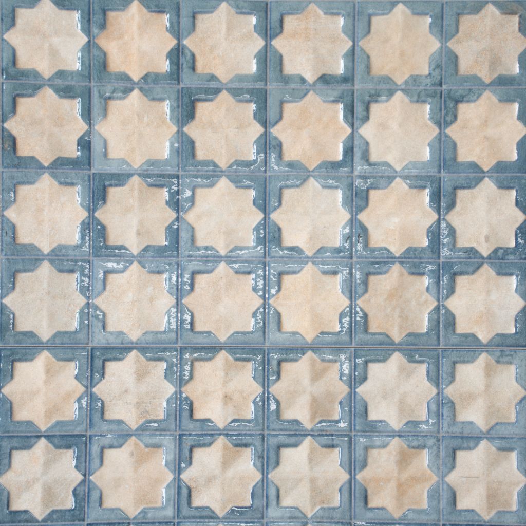 Stone Blue and Beige 12 x 22 Matte and Glossy Porcelain Large Tile