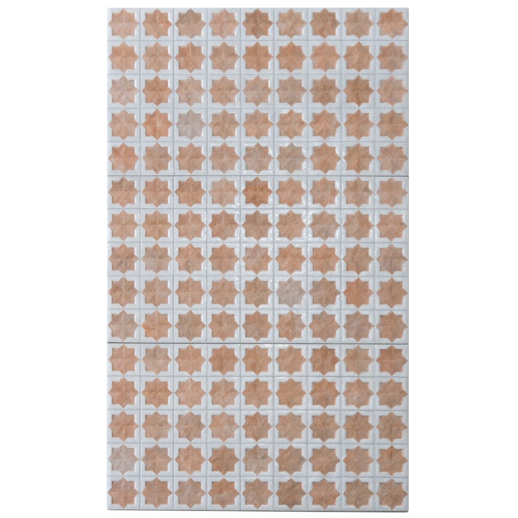 Nude Beige and White 12 x 22 Matte and Glossy Porcelain Large Tile