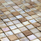 Beige 12 x 12 Glossy Glass Mosaic Tile