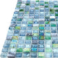Stone Blue and Gray 12 x 12 Glossy Glass Mosaic Tile - Sample