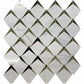 White 12 x 12 Polished Eastern White and Glass Mosaic Tile