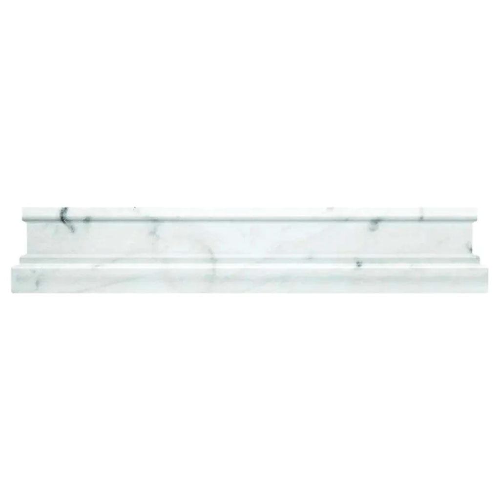 White 2 x 12 Polished Marble Chair Rail Trim