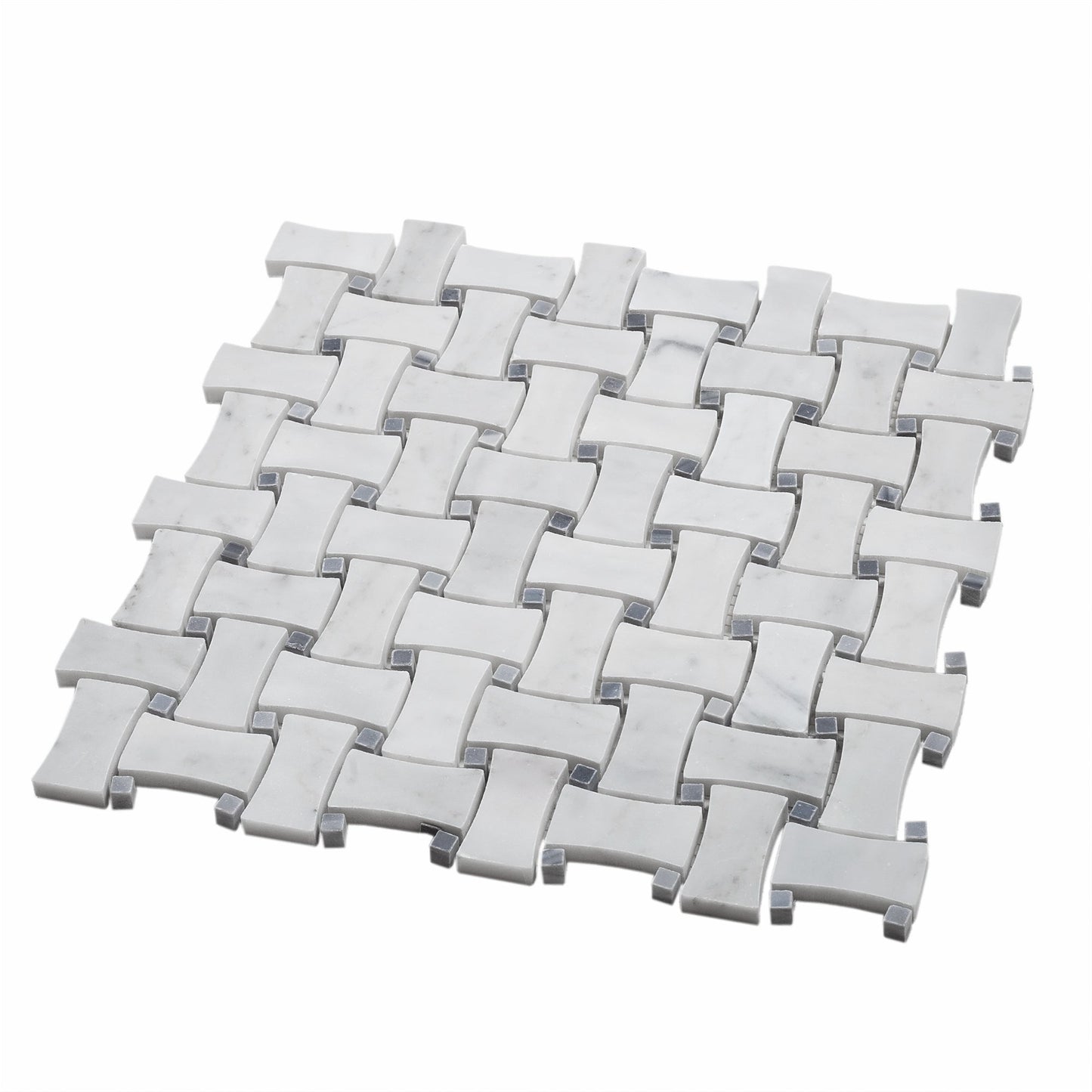 White 12 x 12 Polished Marble Mosaic Tile