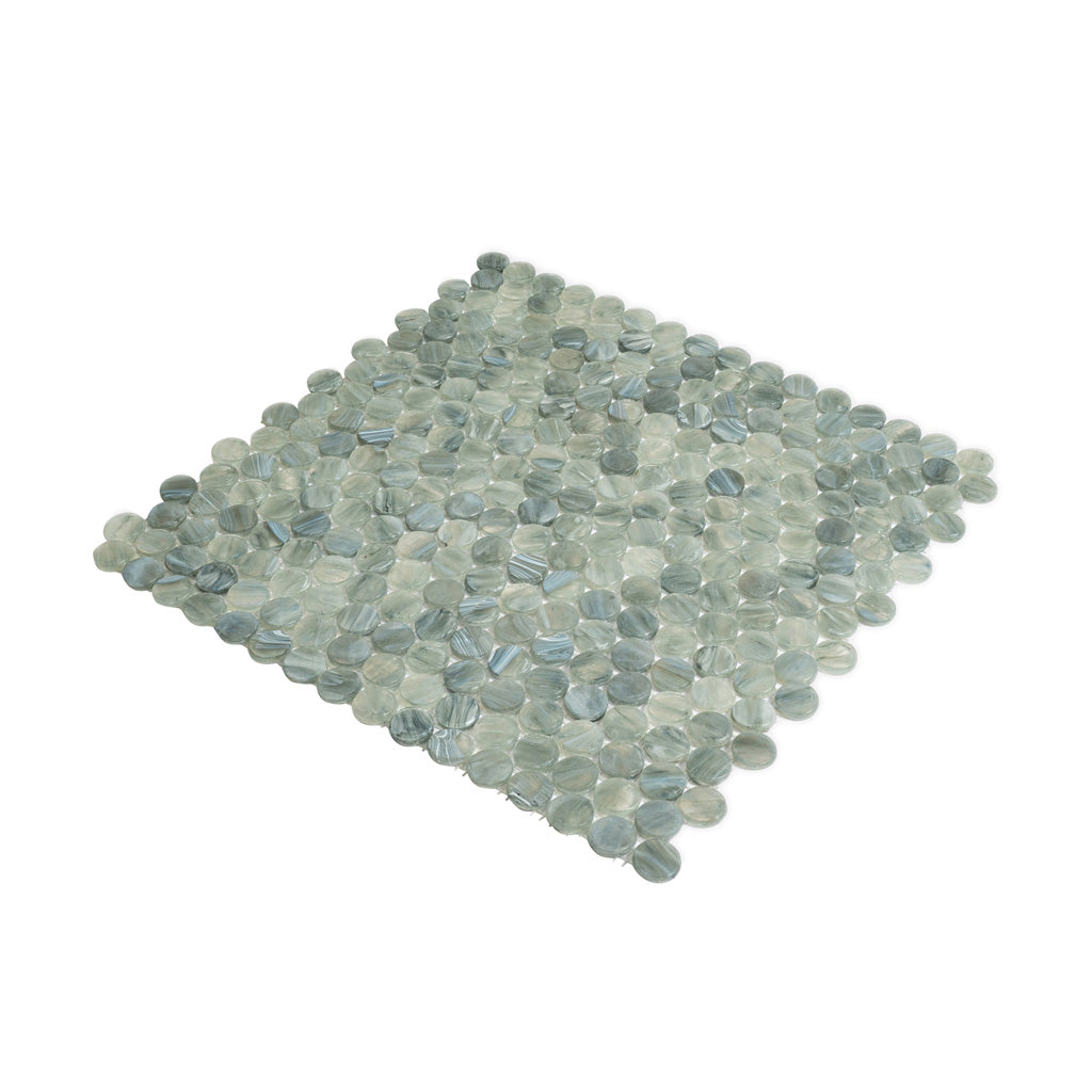 Blue 12 x 12 Glossy Glass Mosaic Tile