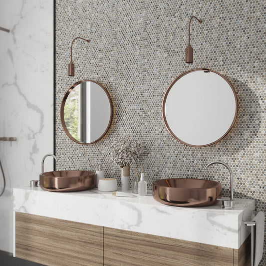 Blue 12 x 12 Glossy Glass Mosaic Tile - Sample