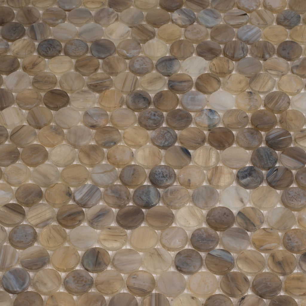 Beige 12 x 12 Glossy Glass Mosaic Tile - Sample