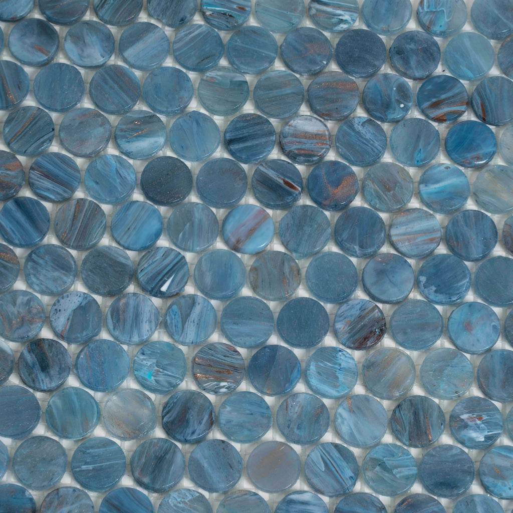 Blue 12 x 12 Glossy Glass Mosaic Tile