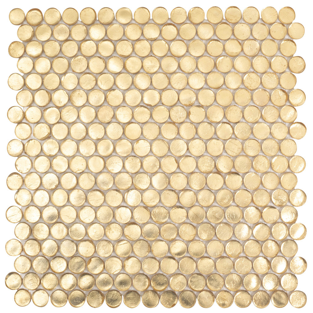 Gold 12 x 12 Glossy Glass Mosaic Tile