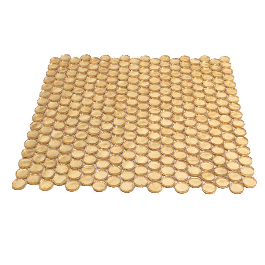 Gold 12 x 12 Glossy Glass Mosaic Tile