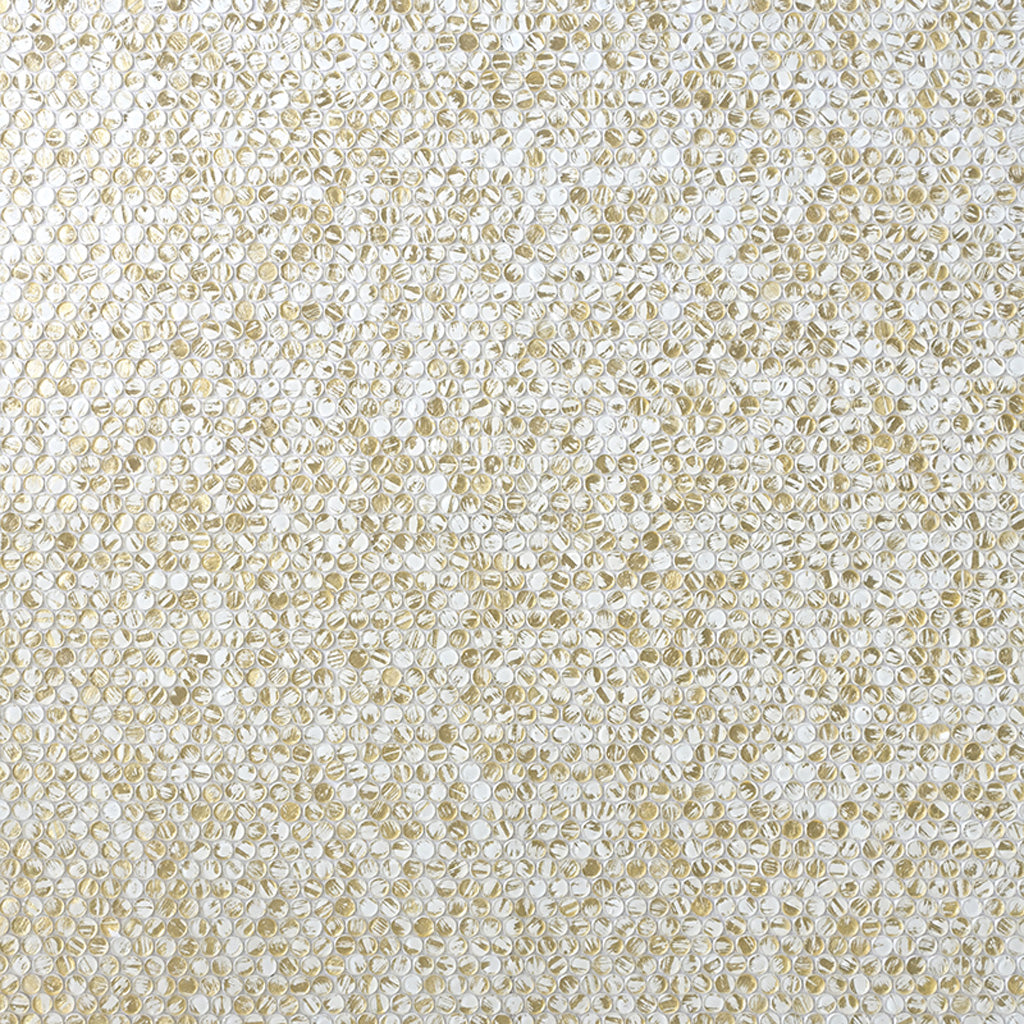 White and Gold 12 x 12 Glossy Glass Mosaic Tile