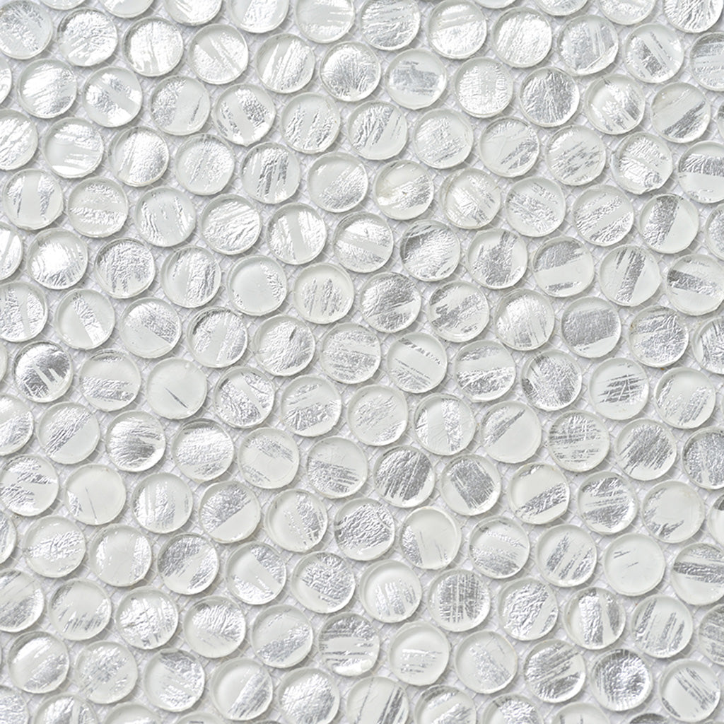 Silver 12 x 12 Glossy Glass Mosaic Tile