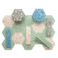 Mint Green with Copper flecks 9x8 Glossy Shell, Terrazzo Hexagon Tile - Sample