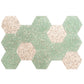Mint Green with Copper flecks 9x8 Glossy Shell, Terrazzo Hexagon Tile