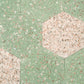 Mint Green with Copper flecks 9x8 Glossy Shell, Terrazzo Hexagon Tile - Sample