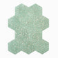Mint Green with Copper flecks 9x8 Glossy Shell, Terrazzo Hexagon Tile