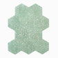 Mint Green with Copper flecks 9x8 Glossy Shell, Terrazzo Hexagon Tile - Sample