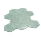 Mint Green with Copper flecks 9x8 Glossy Shell, Terrazzo Hexagon Tile