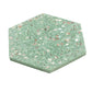 Mint Green with Copper flecks 9x8 Glossy Shell, Terrazzo Hexagon Tile