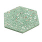 Mint Green with Copper flecks 9x8 Glossy Shell, Terrazzo Hexagon Tile - Sample