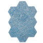 Yosemite Blue with Copper flecks 9x8 Glossy Shell, Terrazzo Hexagon Tile - Sample