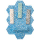 Yosemite Blue with Copper flecks 9x8 Glossy Shell, Terrazzo Hexagon Tile - Sample
