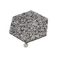 Black with Amber Pearl flecks 9x8 Glossy Shell, Terrazzo Hexagon Tile - Sample