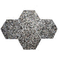 Black with Amber Pearl flecks 9x8 Glossy Shell, Terrazzo Hexagon Tile - Sample