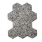 Black with Amber Pearl flecks 9x8 Glossy Shell, Terrazzo Hexagon Tile - Sample