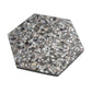 Black with Amber Pearl flecks 9x8 Glossy Shell, Terrazzo Hexagon Tile - Sample