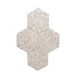 Ivory White with Copper flecks 9x8 Glossy Shell, Terrazzo Hexagon Tile - Sample