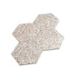 Ivory White with Copper flecks 9x8 Glossy Shell, Terrazzo Hexagon Tile