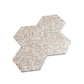 Ivory White with Copper flecks 9x8 Glossy Shell, Terrazzo Hexagon Tile - Sample