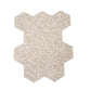 Ivory White with Copper flecks 9x8 Glossy Shell, Terrazzo Hexagon Tile