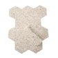 Ivory White with Copper flecks 9x8 Glossy Shell, Terrazzo Hexagon Tile