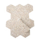 Ivory White with Copper flecks 9x8 Glossy Shell, Terrazzo Hexagon Tile - Sample