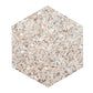 Ivory White with Copper flecks 9x8 Glossy Shell, Terrazzo Hexagon Tile