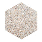 Ivory White with Copper flecks 9x8 Glossy Shell, Terrazzo Hexagon Tile - Sample