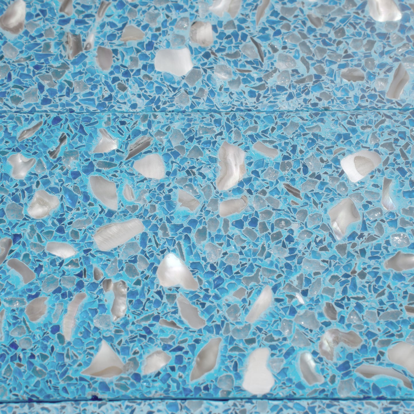 Yosemite Blue with Copper flecks 3x12 Glossy Shell, Terrazzo Elongated Subway Tile  - Sample
